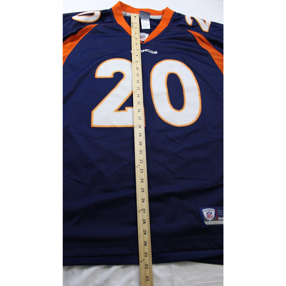 Reebok Brian Dawkins Denver Broncos NFL Equipment Jersey Mens XL Blue 20 +2 - Picture 9 of 12